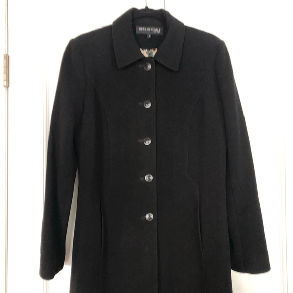 Kenneth Cole Wool/Cashmere Classic long coat Black - Picture 5 of 8